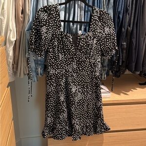 NWT Nasty Gal Black Dress with White Dots